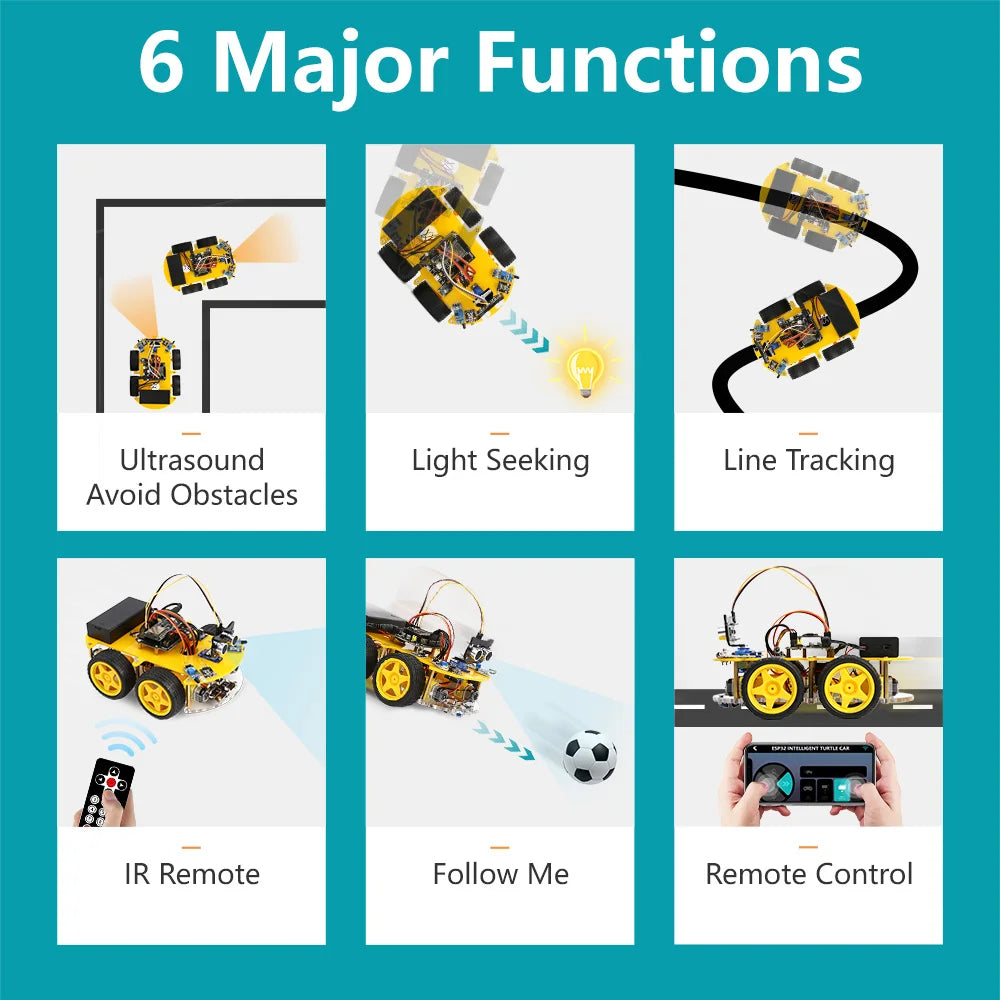 Kit 4WD Smart Robot Car Kit ESP32 para Arduino - Adios Wifi
