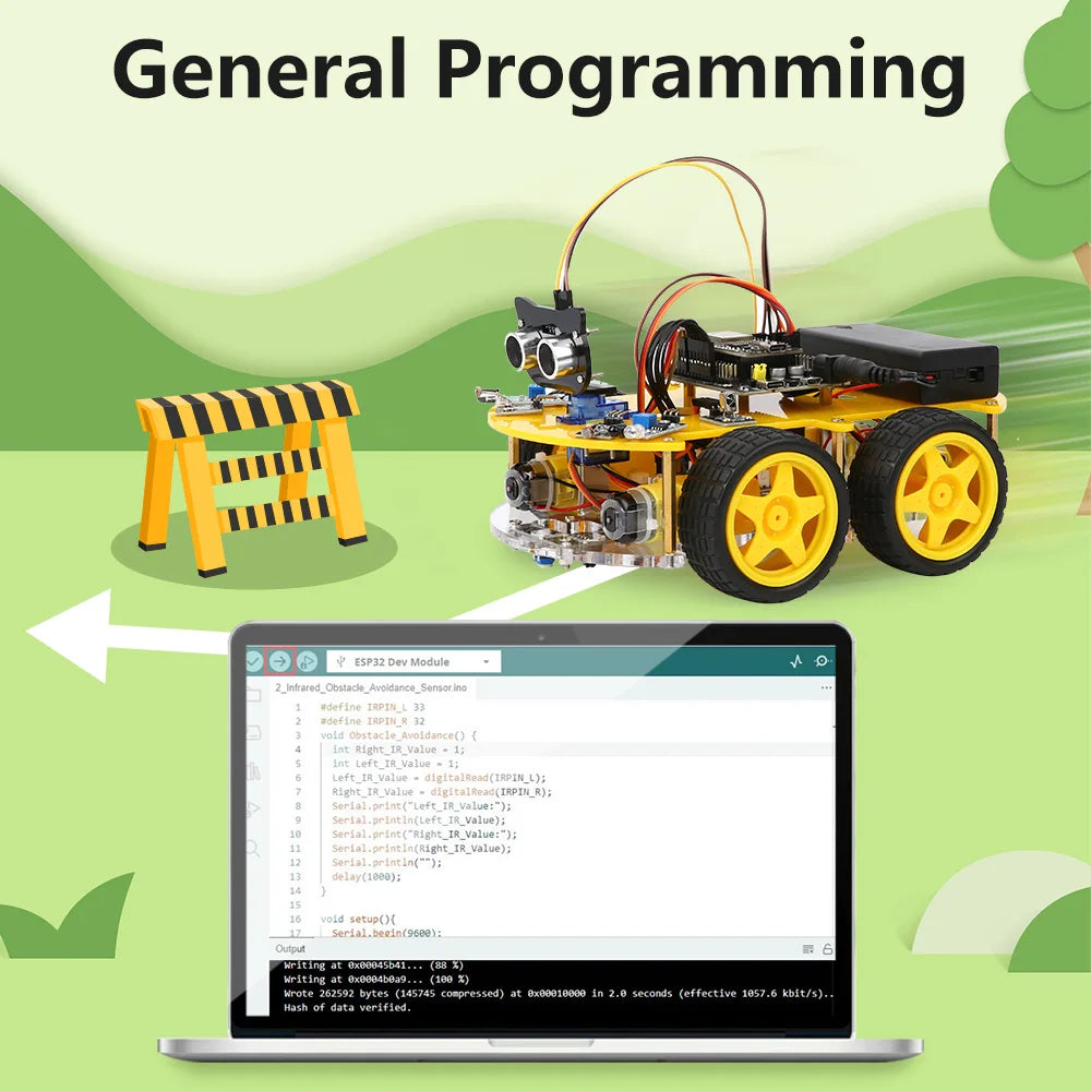 Kit 4WD Smart Robot Car Kit ESP32 para Arduino - Adios Wifi