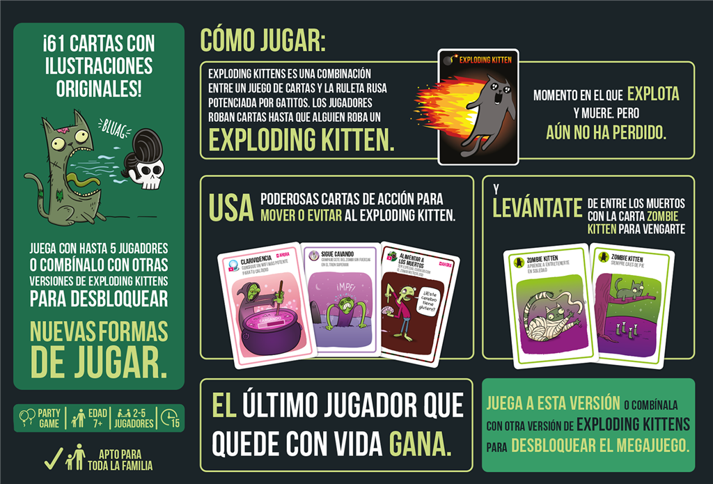 🧟♂️🐱 Exploding Kittens: Edición Zombi - Adios Wifi